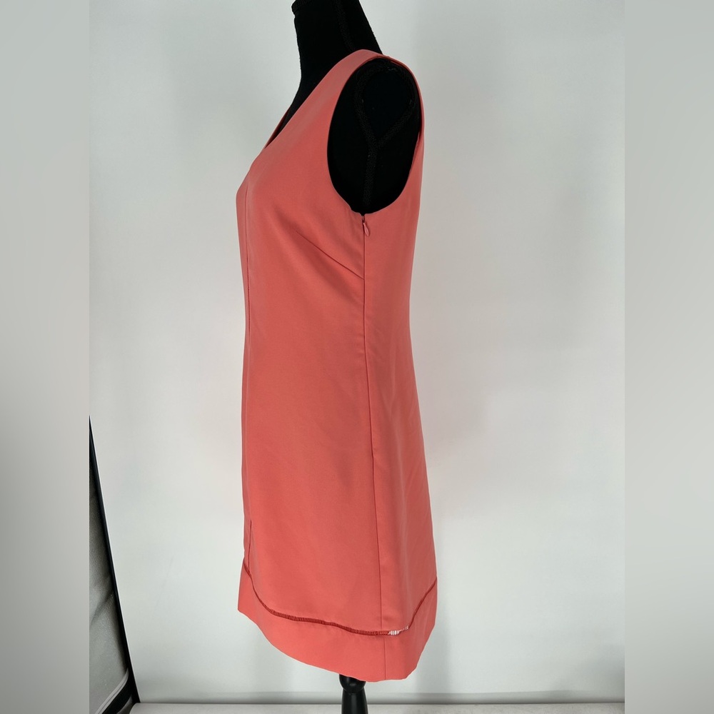 BANANA REPUBLIC CORAL SHEATH DRESS NWOT V NECK, SIDE ZIPPER, FULLY LINED - Picture 6 of 9